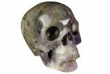 Realistic, Carved, Banded Purple Fluorite Skull #151027-2